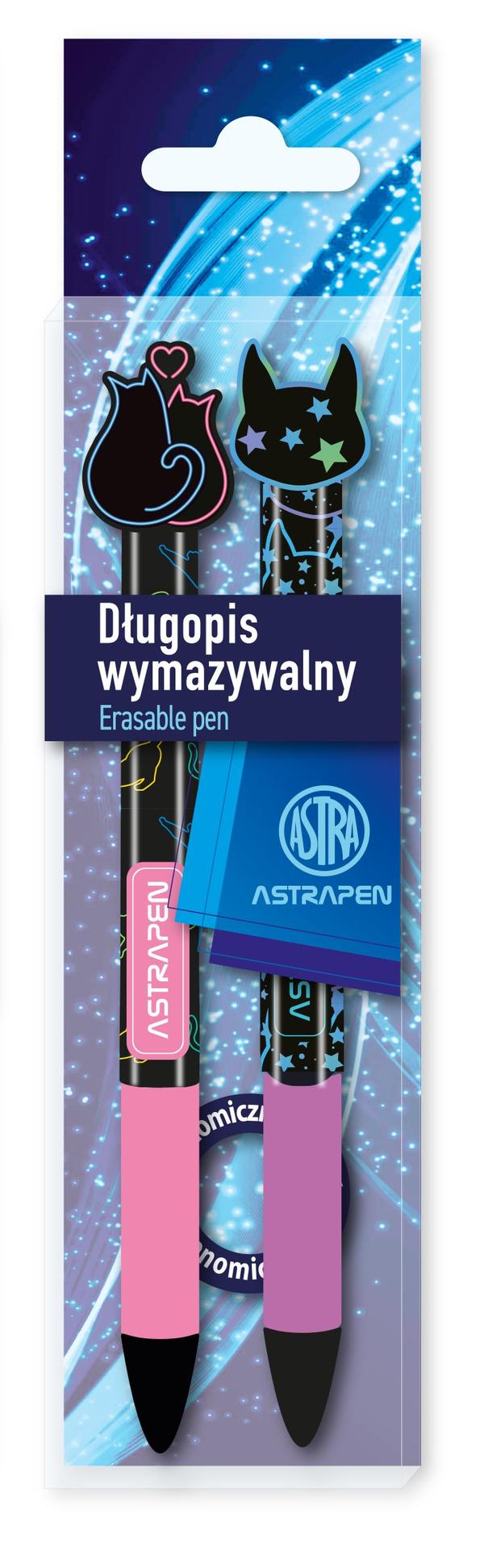 Sletbar pen AstraPen Ups 0,5 mm Cats pakke med 2