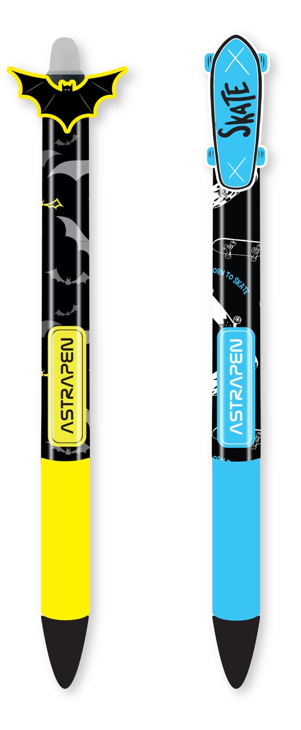 Sletbar pen AstraPen Ups 0,5 mm Skate&Bats pakke med 2