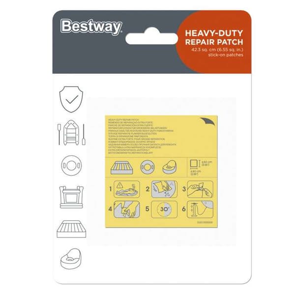 Reparationssæt selvklæbende plastre 6,5x6,5cm 10stk B/C BESTWAY BE62068