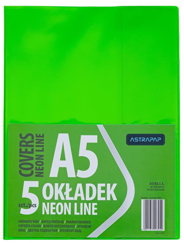 Kansi A5 Neon Line 5kpl Astra