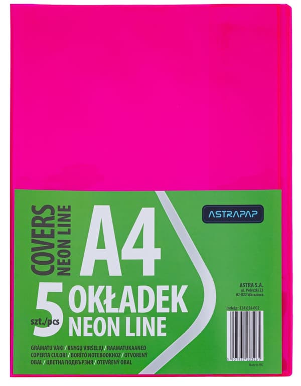 Kansi A4 Neon Line 5kpl Astra