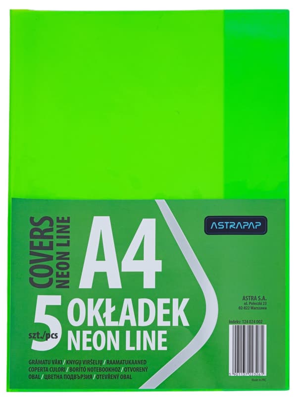 Kansi A4 Neon Line 5kpl Astra