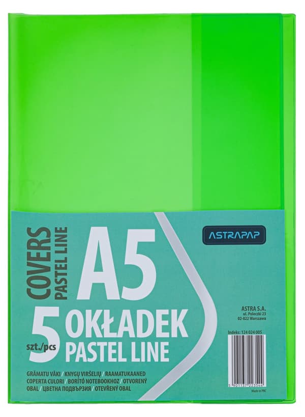 Kansi A5 Pastel Line 5kpl Astra