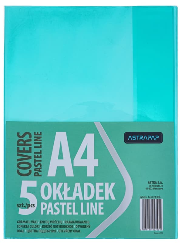 Kansi A4 Pastel Line 5kpl Astra