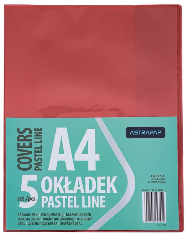 Kansi A4 Pastel Line 5kpl Astra
