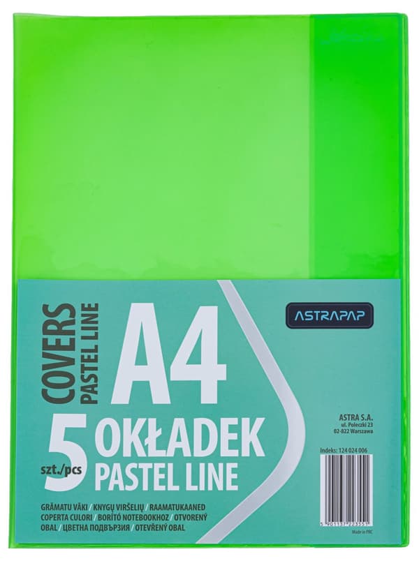 Kansi A4 Pastel Line 5kpl Astra