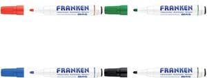 FRANKEN KombiMarker MagWrite, stregbredde: 1,3 mm, sort Bræddemarkør med svamp og kuglespids, tør - 4 stk (Z1708 10)