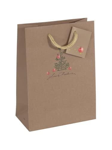 SIGEL GT041/5 Medium Kraftpapperspresentpåsar, set om 5, 23 x 17 cm, brun, jul