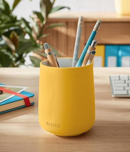 Leitz Cozy keraaminen kynäteline - lämmin keltainen