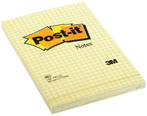 Post-it 662 klisterlappar 102 mm x 152 mm fyrkantiga gula