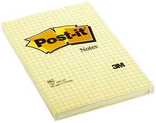 Post-it 662 klisterlappar 102 mm x 152 mm fyrkantiga gula