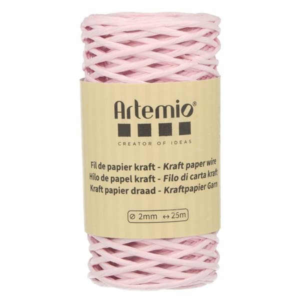 Rosafärgad krafttråd 2mm x 25 m