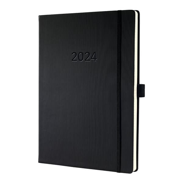 sigel bogkalender Conceptum 2024, ca. DIN A4, sort ugekalender, 225 x 315 mm, 1 uge / 2 sider, 192 sider - 1 stk (C2418)
