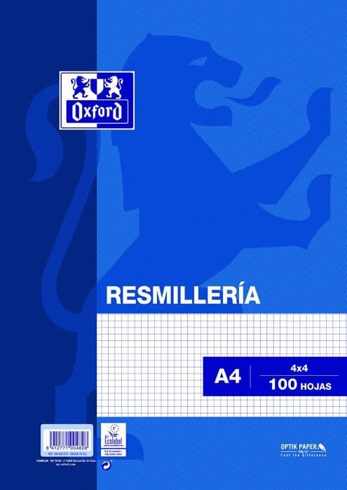 Grafpapper - specifikt Oxford-papper - 100430215 - Förpackning med 100 A4-ark 90 g 4 x4