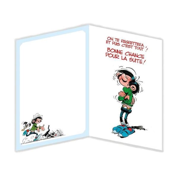 Gaston Lagaffe Large Retirement Card Storformat A4 + Vitt Kuvert Avgångsvila maxi jätte - GLMX-2029