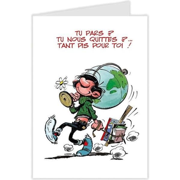 Gaston Lagaffe Large Retirement Card Storformat A4 + Vitt Kuvert Avgångsvila maxi jätte - GLMX-2029