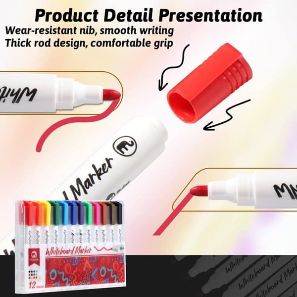 Svarta tavlapapper - Vinabo blädderblockspapper - Vinabo Erasable Whiteboard Markers