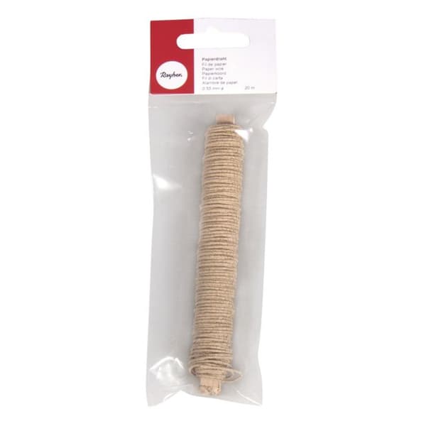 Rayher Hobby Rayher pappersgarn lindat på trä 55 mm Ø, 50 g Natur - 24116505