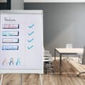 Miniatyrbild 5 av 5: Relaxdays presentationspapper, rulle med linjerade sidor, block med 50 ark, 60 g/m², 6 hål, 57,5x81 cm, vit