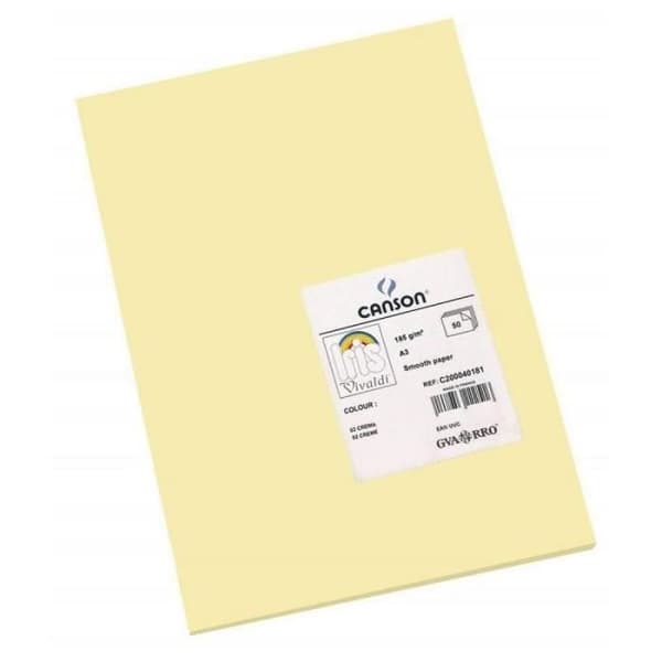 Canson Iris Vivaldi färgpapper A3 slät 185g-m² 29,7 x 42 cm krämförpackning med 50 st - 200040181