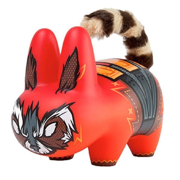 Kidrobot Labbit Guardians Of The Galaxy Rocket Raccoon Vinyl figur Red 7in