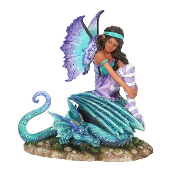 Amy Brown Dragon Perch Fairy Figurine Multicoloured One Size