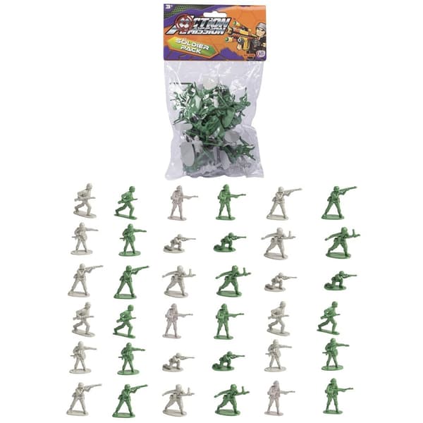 Combat Force Soldier Figure Green/Silver One Size