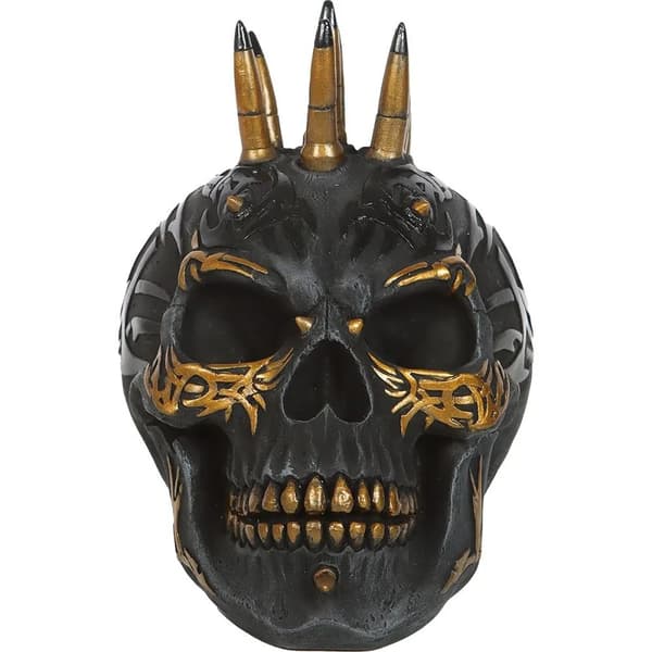 Spiral Direct Resin Skull Sculpture Black/Gold One Size