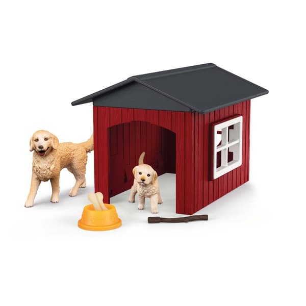 Schleich Hundehus med to Golden Retrievere
