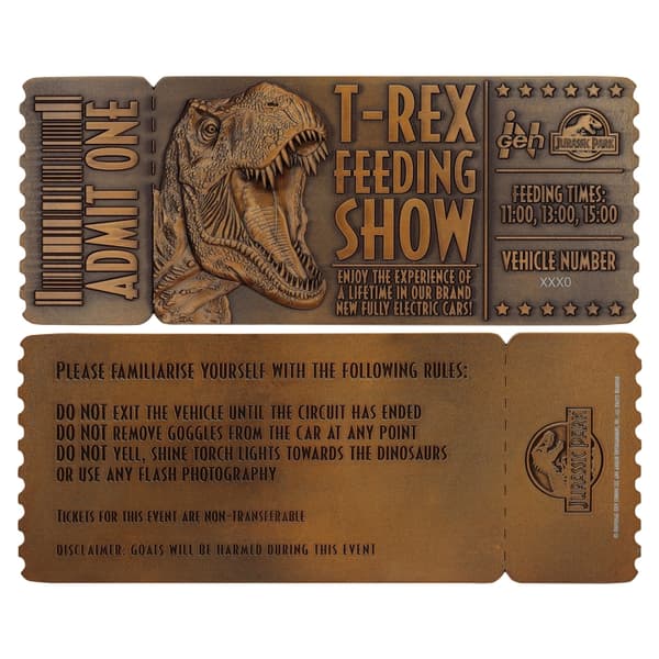 Billett til fôringsshow i Jurassic Park