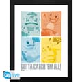 Miniatyrbilde 1 av 2: Abysse Innrammet trykk Pikachu & Kanto Starters - 30,5 x 40,6 cm