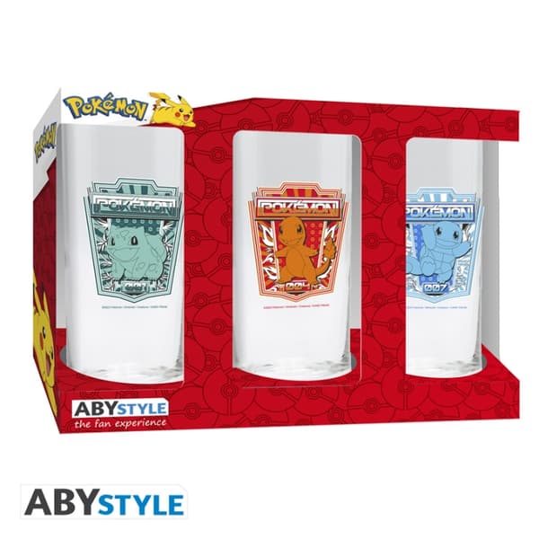 Abysse Pokemon-lasisarja - 3 x 14cm korkeus, 6cm halkaisija