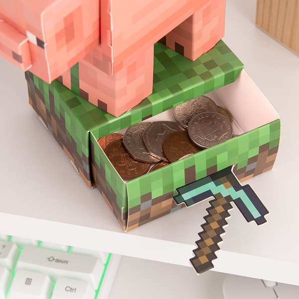 Minecraft Pig Bygg Din Egen Sparbössa Kit, Paladone