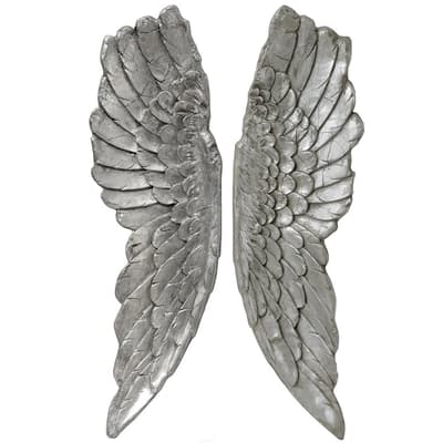 Hill Interiors Antique Silver Large Hanging Angel Wings