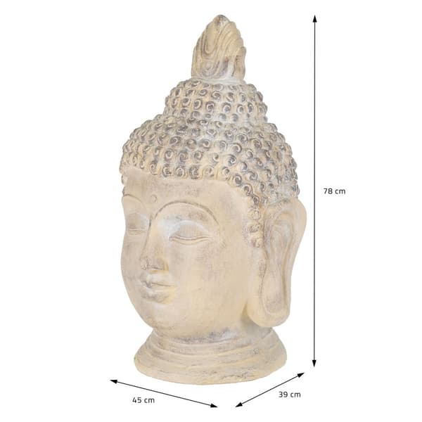 Boeddha Hoofd 42 cm - Boeddha Beeld roest kleur Boeddha Hoofd 42 cm - Boeddha Beeld roest kleur