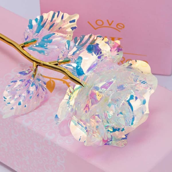 24 karat forgyldt diamant rose 24k rose i gaveæske