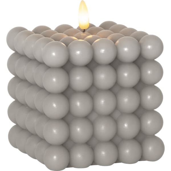Led blockljus dots stort - beige