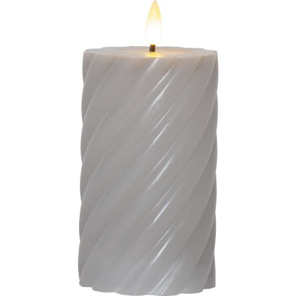 Led blockljus swirl - grå