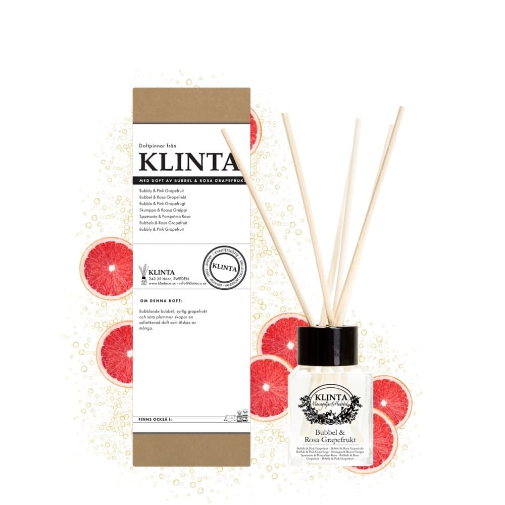 Klinta - doftpinnar bubbel och rosa grapefrukt