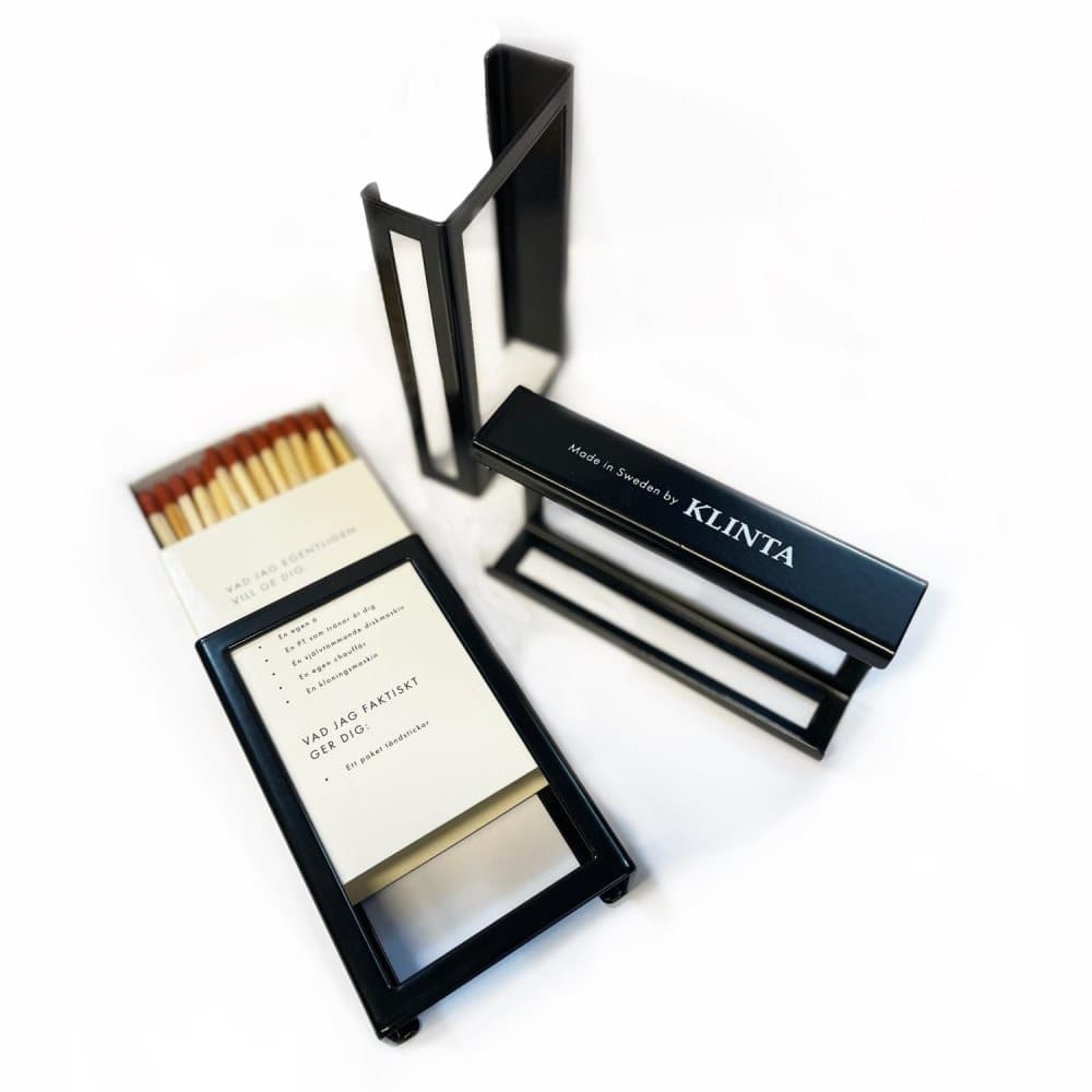 Klinta - tändsticksfodral svart