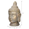 Miniatyrbillede 6 af 7: ECD Germany Buddha hoved statue 53 cm - lavet af polyresin - bronze look - til yoga, Feng Shui eller meditationsværelse - hus, lejlighed og have -