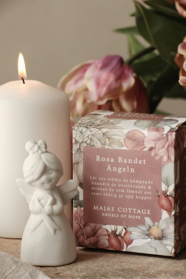 Majas Cottage Ängel Rosa Bandet Gåvobox