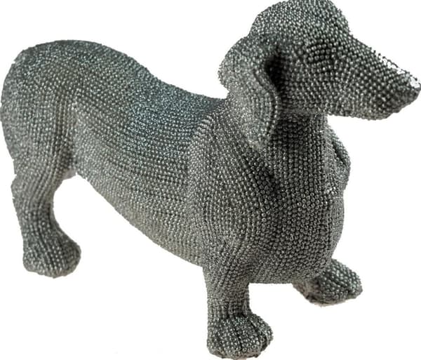 Dekorativ Hund Prydnad m Diamant Glittriga Effekt