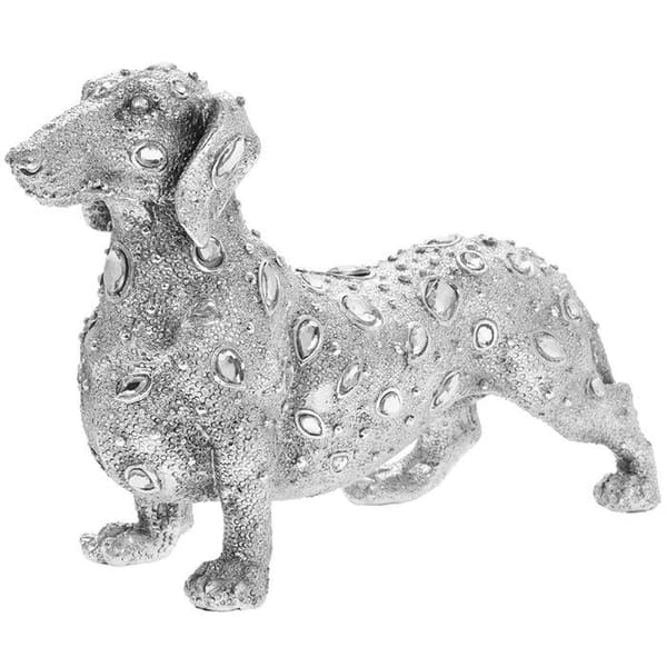 Dekorativ Prydnad Hund m Diamant Effekt
