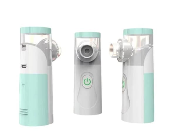 Bärbar nebulisator med kompakt nätficka för resor, bärbar andningsanordning