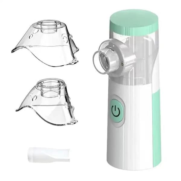 Bärbar nebulisator med kompakt nätficka för resor, bärbar andningsanordning