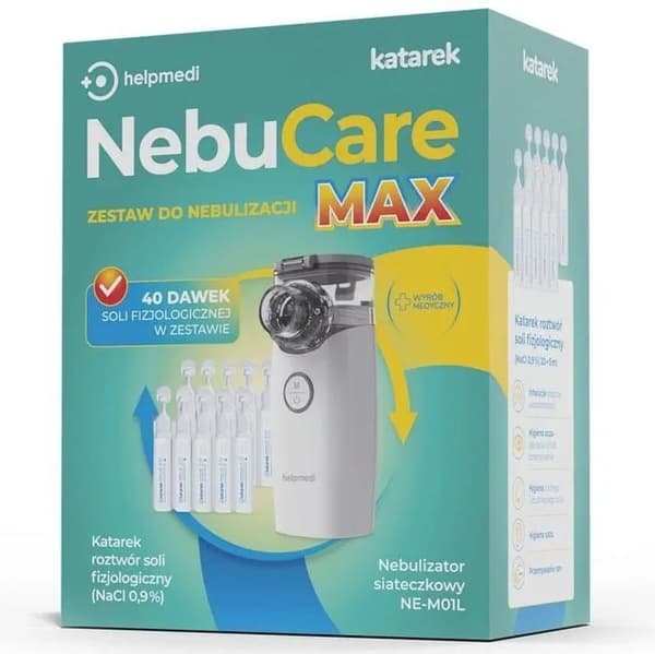 HelpMedi NebuCare MAX -sumutinsarja + 40 suolaampullia