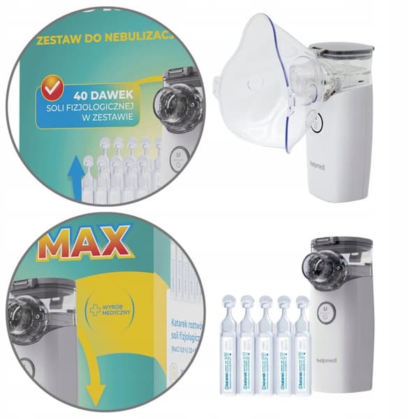 HelpMedi NebuCare MAX -sumutinsarja + 40 suolaampullia