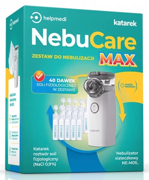 HelpMedi NebuCare MAX -sumutinsarja + 40 suolaampullia
