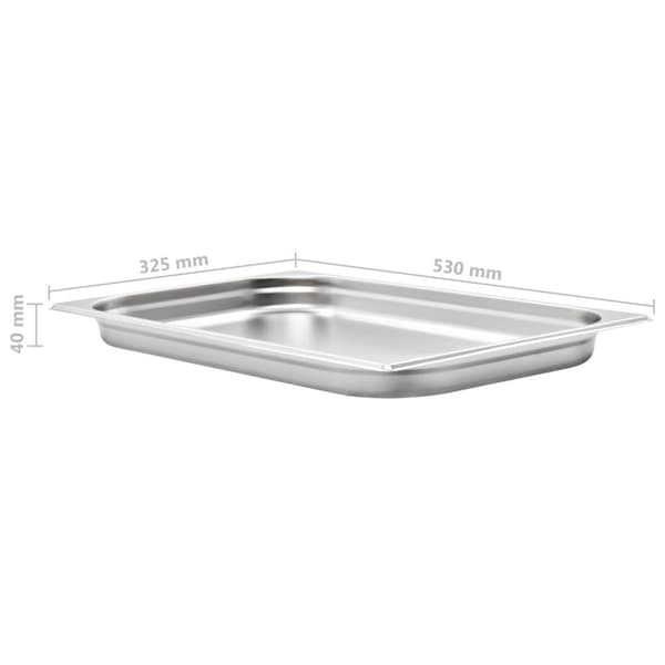 vidaXL Ruokavuoat 4 kpl GN 1/1 40 mm ruostumaton teräs